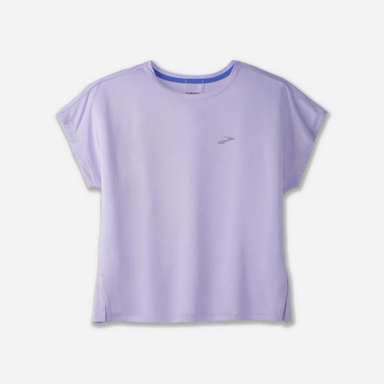 Brooks Sprint Free Breathable Camiseta De Corrida Manga Curta Mulher Lavanda Roxo (07268ZPTM)